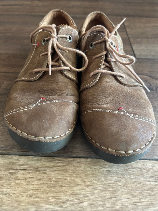 Josef Seibel Brown Leather Comfort Lace-Up Shoes - EU 40 / US 9-9.5